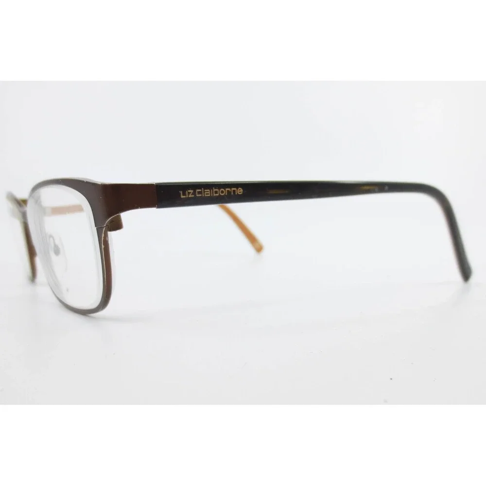Liz Claiborne L425 0JWU Brown Eyeglasses Frames 50-16-135 Geometric Pattern Mens